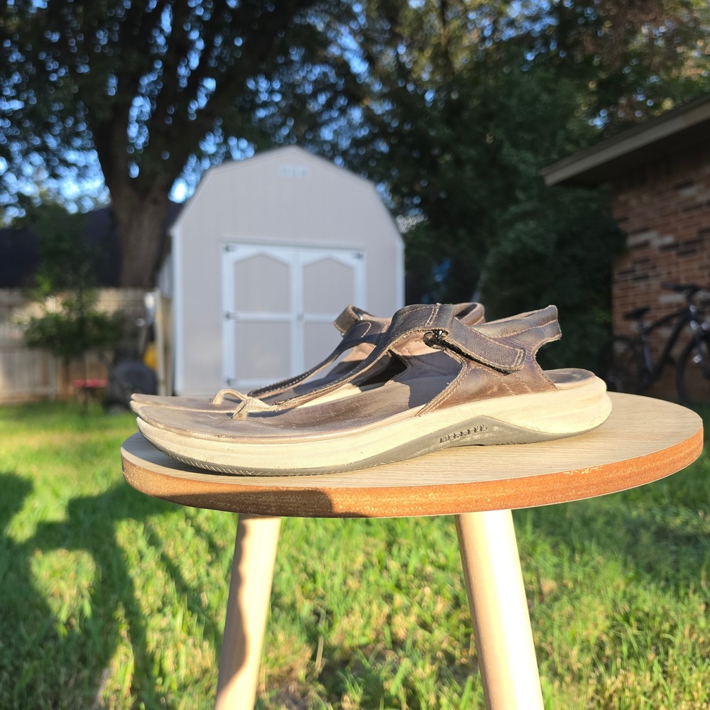 Merrell Siren Wrap Q2 Espresso Brown Leather Thong Sandals Outdoor Comfort - Picture 6 of 10